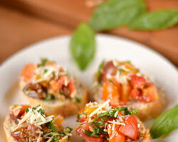 Bruschette with parmesan cheese