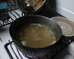 Heating coconut oil in a pan