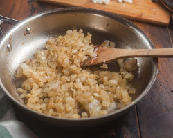 Sauteing chopped onion