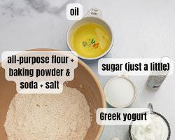 Sugar, salt, and yogurt being added to milk